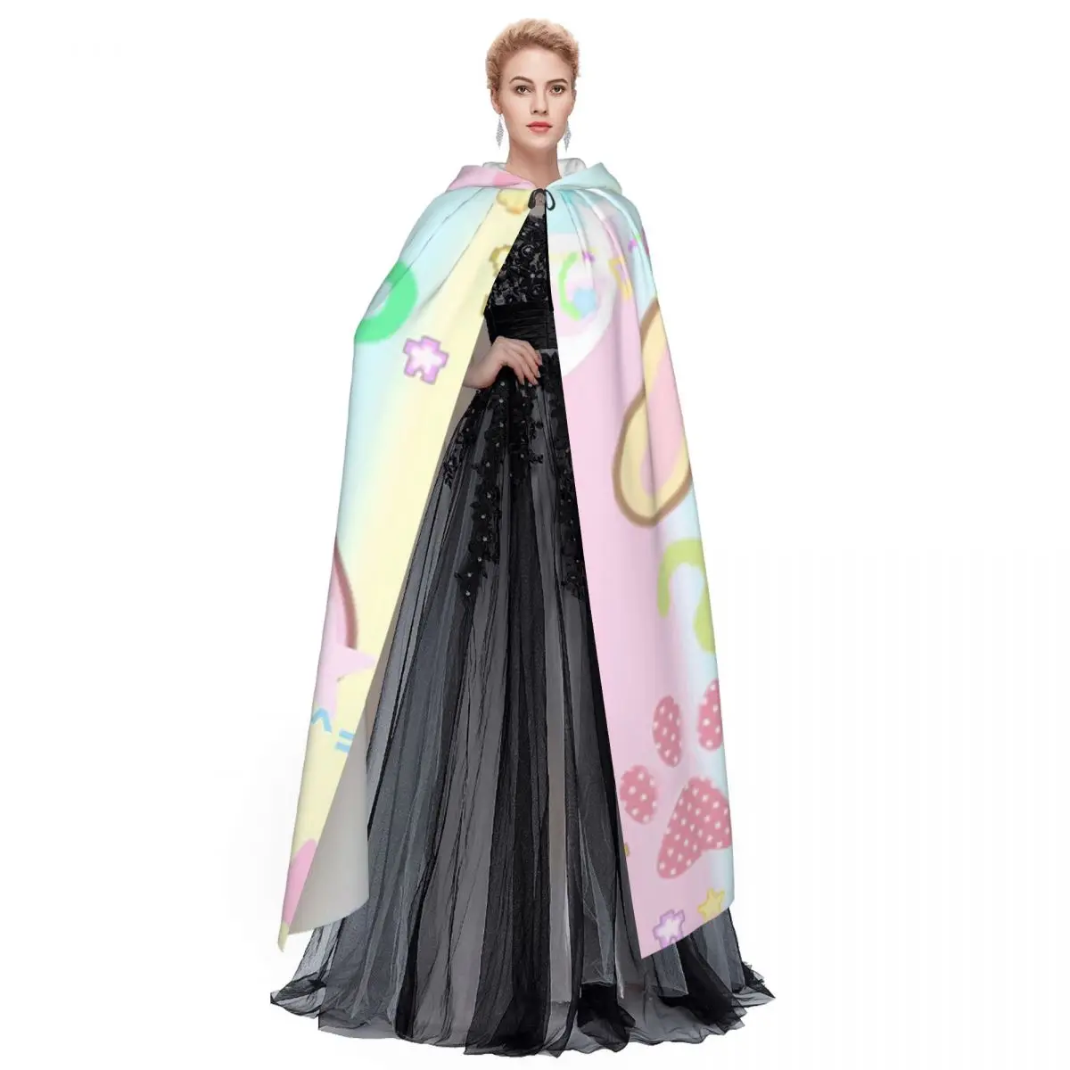 Sugarbunnies-capa larga con capucha de dibujos animados de Anime, disfraz Medieval de bruja, capa de Cosplay, Halloween, vampiro, adulto, Unisex