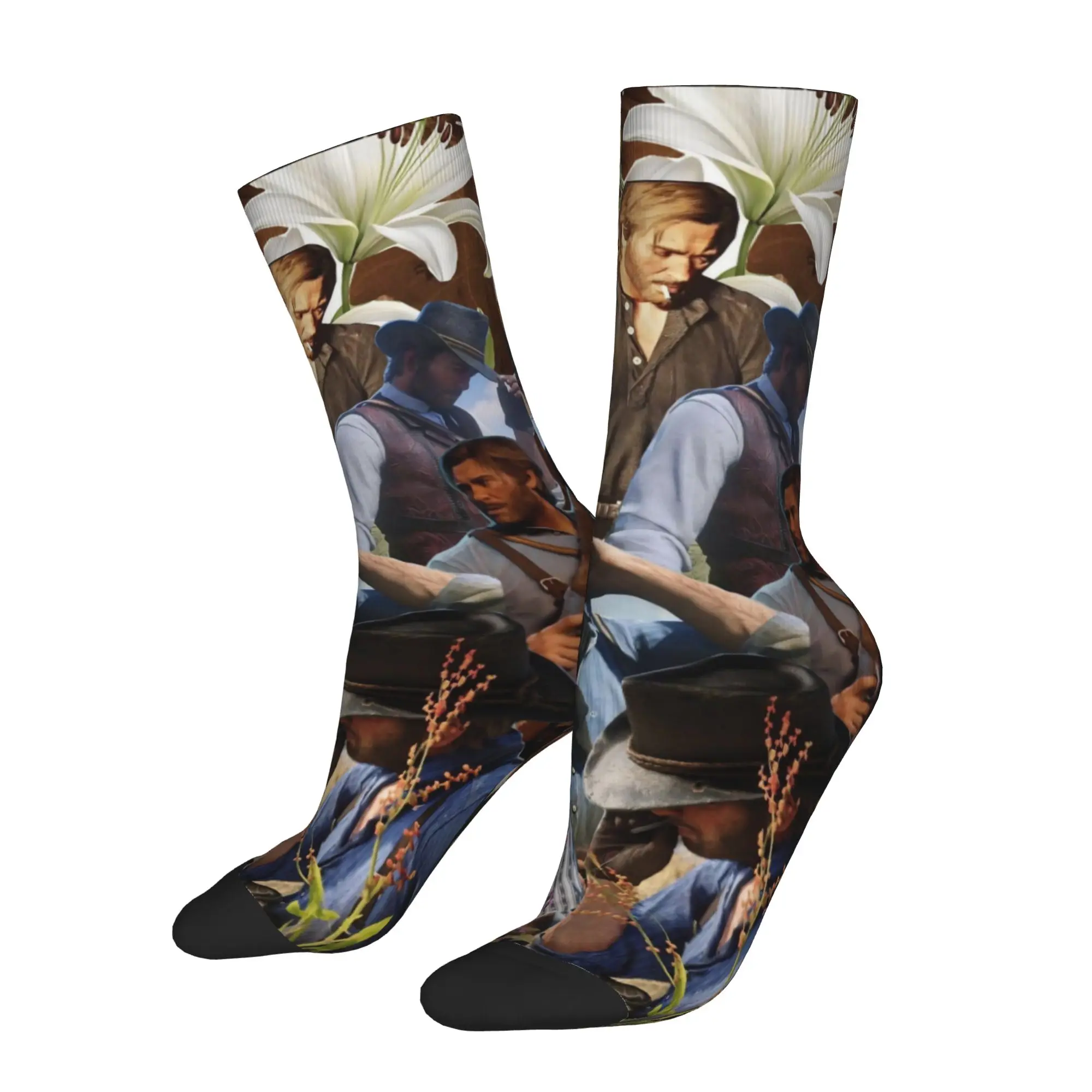 Happy Funny Men's Socks Hip Hop Red Dead Redemption Sock John Jack Arthur Graphic Women's Socks Spring Summer Autumn Winter