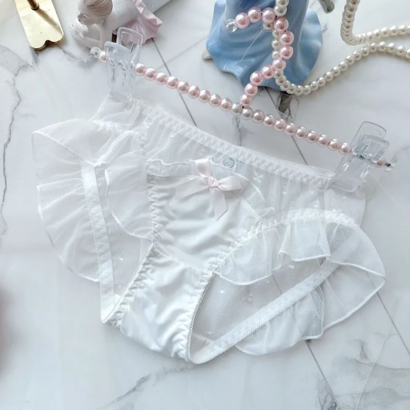 المرأة مثير شبكة القوس سراويل شفافة القوس لطيف جميل سويتي الأميرة نمط مرونة الملابس الداخلية كشكش حافة تنفس Breifs