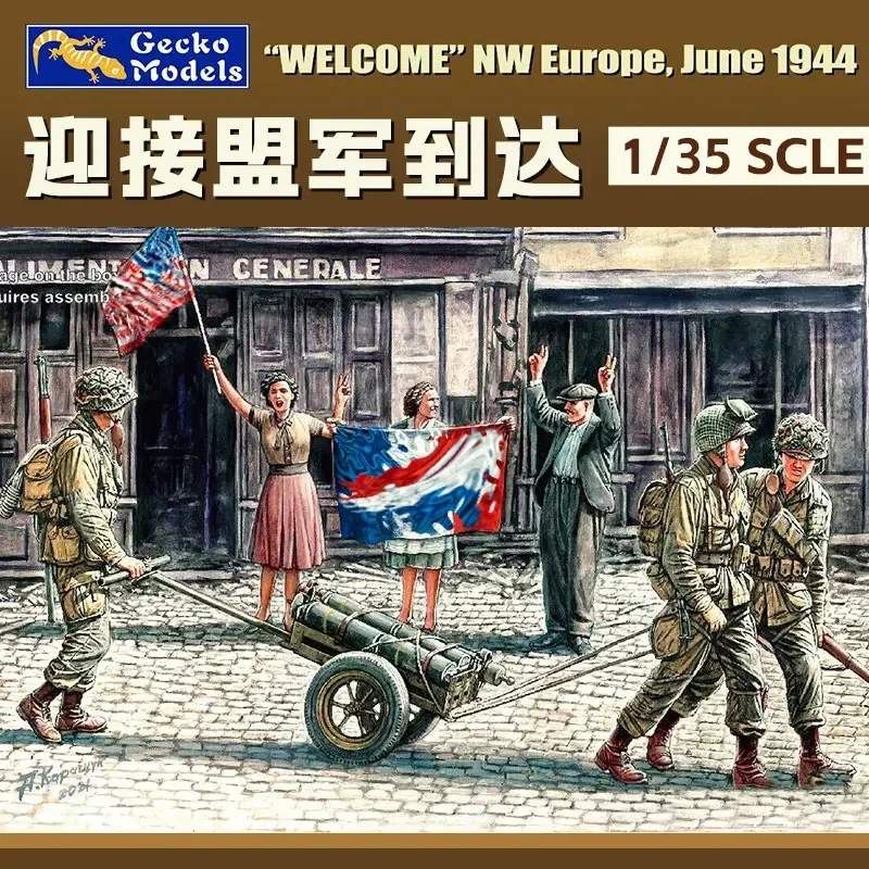 

Модель Gecko 1/35 35GM0044 1/35 Добро пожаловать на июнь 1944-Набор моделей солдата