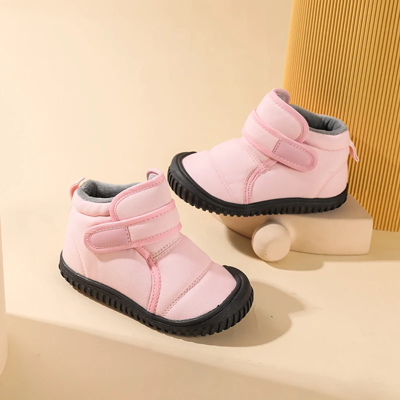Kurze Winterstiefel für Kinder, rutschfeste, wasserdichte, weiche Plüschschuhe für Mädchen und Jungen, warme, wasserdichte Kindersneaker – Detail 15
