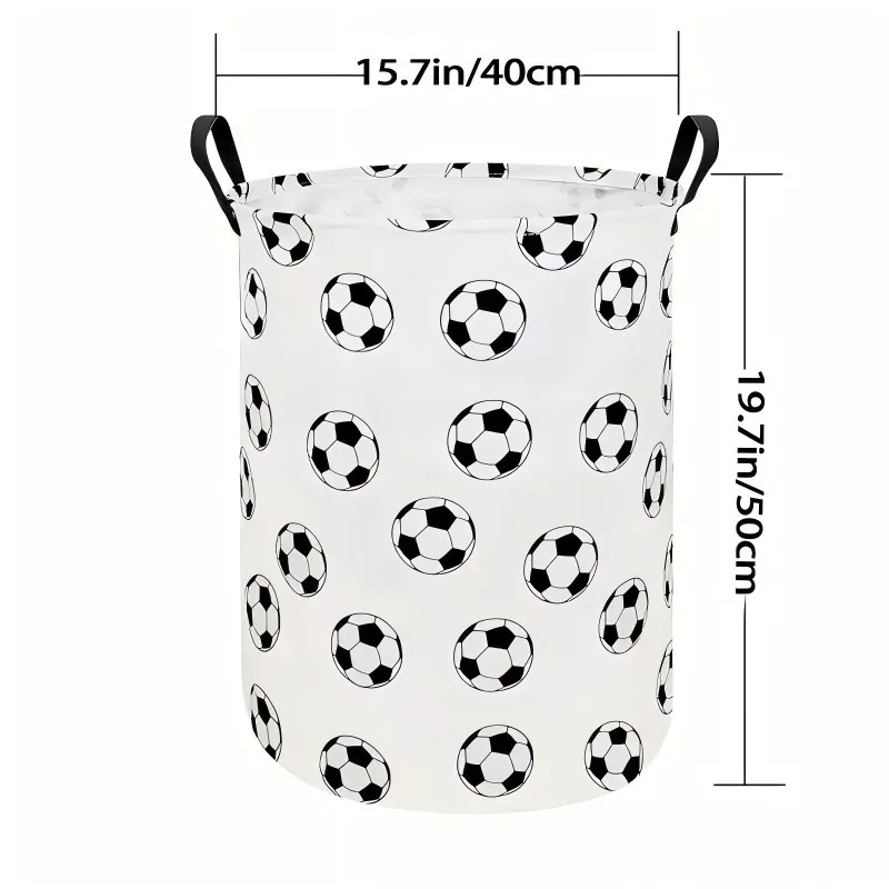 1pcs Large-capacity Household Bathroom Storage Bucket for Dirty Clothes, Foldable Dirty Clothes Basket,Football Pattern