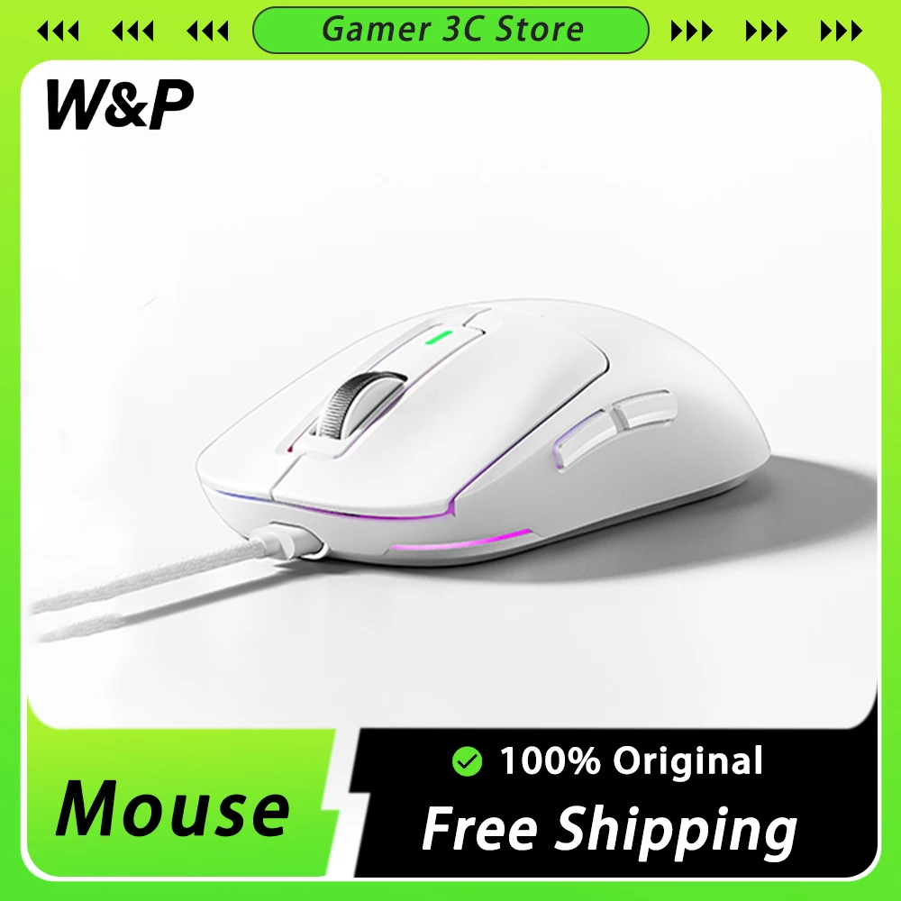 

W&P Three Mode 2.4G Bluetooth Wireless Wired Mouse PMW3325 Lightweight Ergonomics RGB Mouse PC Accessory For Computer Gamer Gift