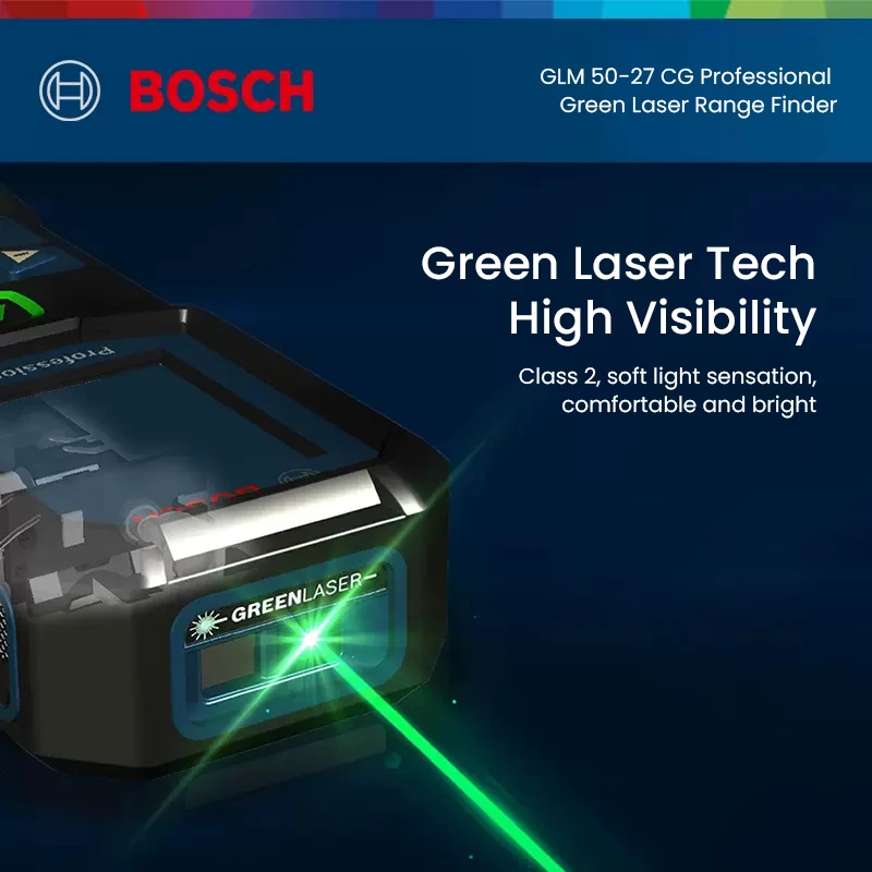 Bosch-Telêmetro laser verde profissional, medidor de distância a laser, fita digital, ferramentas de medição eletrônicas, GLM 50-27 CG, Glm50, 50m