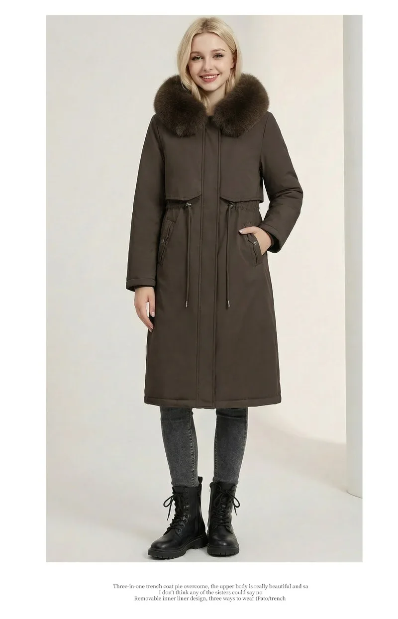 2026 New Double-sided Wear Parkas Women's Winter Fleece Cotton-padded Jacket X-long Overcoat Faux Mink Fur Thicken Hooded Coats