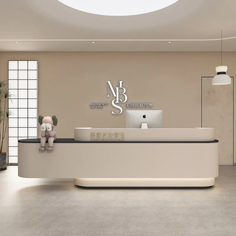 Bar reception simple beauty salon checkout page company front desk dance yoga studio education modern training institution