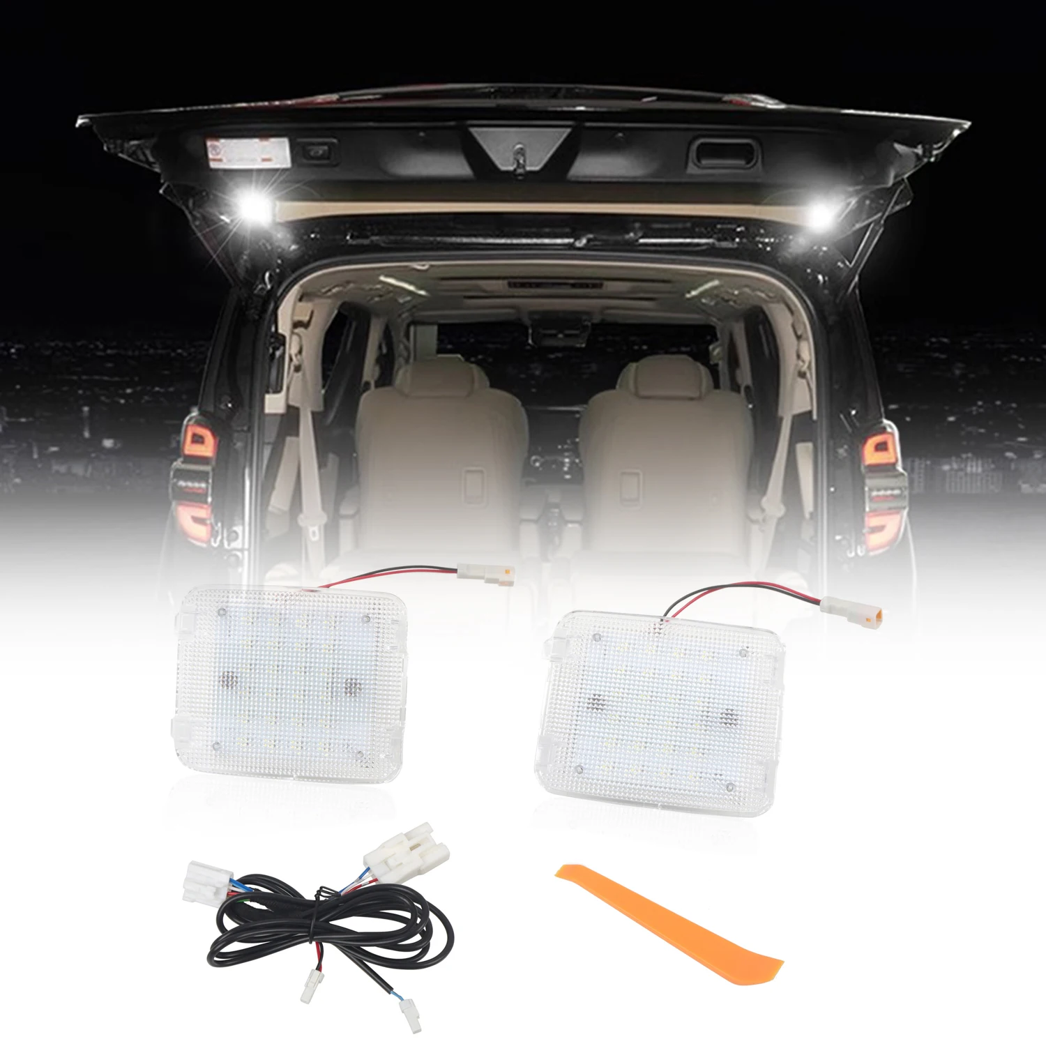 For Toyota Alphard AH30 2015-2023 Tailgate Rear Cargo Illumination LED Hatch Door Lights Replacement Car Accessories 2 pcs