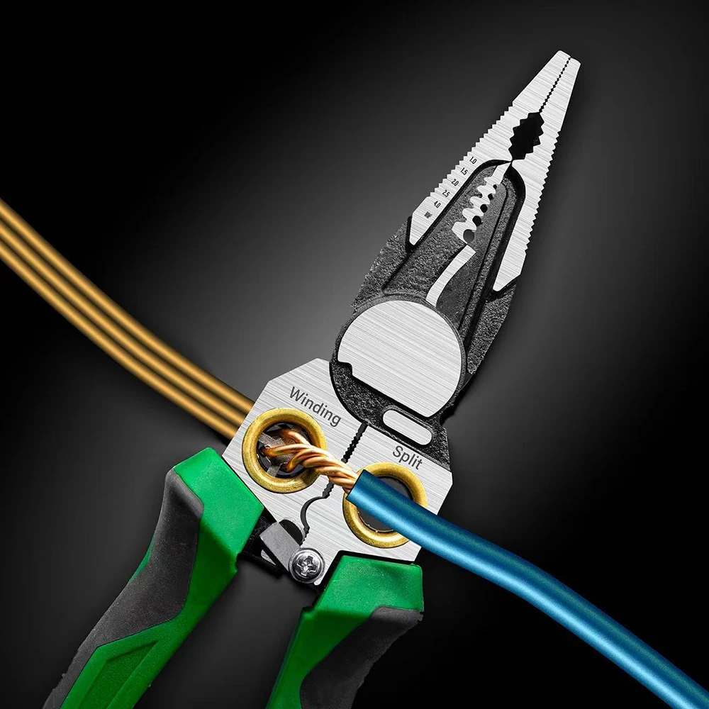 

Multifunctional Electrician Pliers, 8-in-1 Wire Stripper Separator, Cutting and Crimping Tool for Cable Repair and Installation