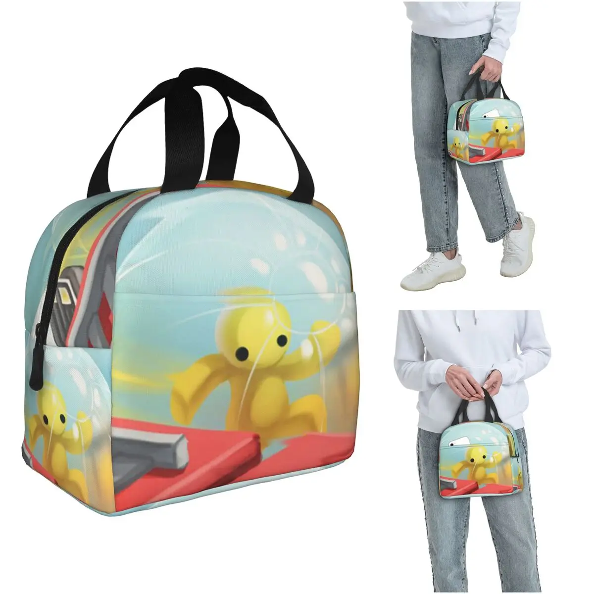 Wobbly Life Gaming Funny Games Insulated Lunch Bag for Women Kids Portable Food Boxes Thermal Lunch Box Tote