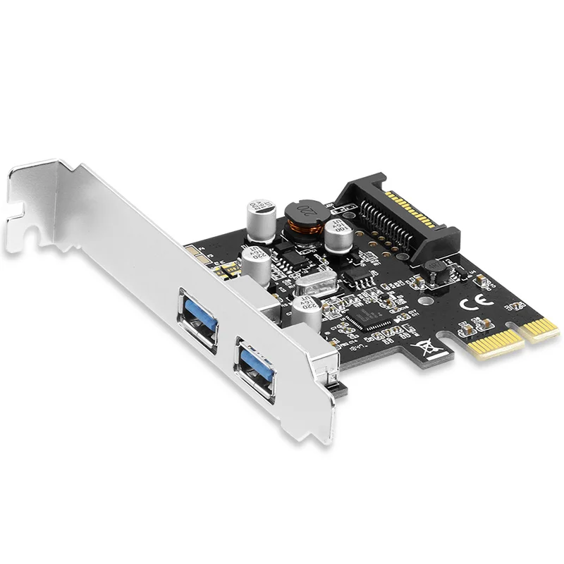 

For PCIE Two-port USB 3.0 Adapter Card PCI-E To 2-port USB Expansion Card 2U Semi-high Baffle Small Chassis NEC