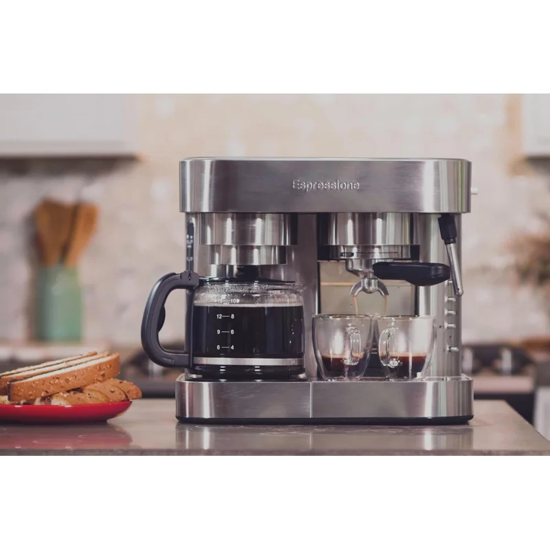 

(UUX)Combination Stainless Steel Espresso + Coffee Maker, 10 cups UQ