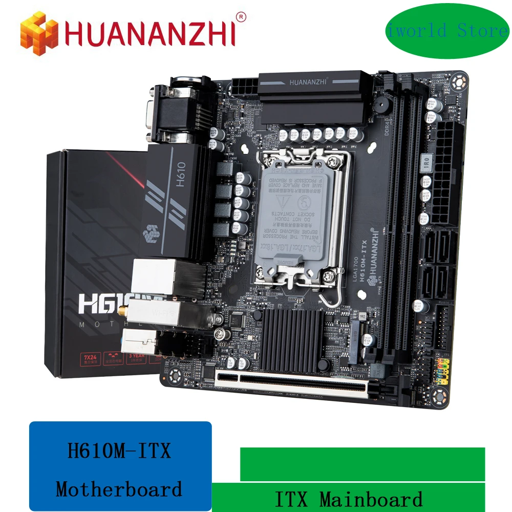 

HUANANZHI H610M ITX Motherboard Support 12 13 Gen（ Intel LGA 1700 CPU 12100F 12400F 12490F 12600F 12700F 13600F） DDR4