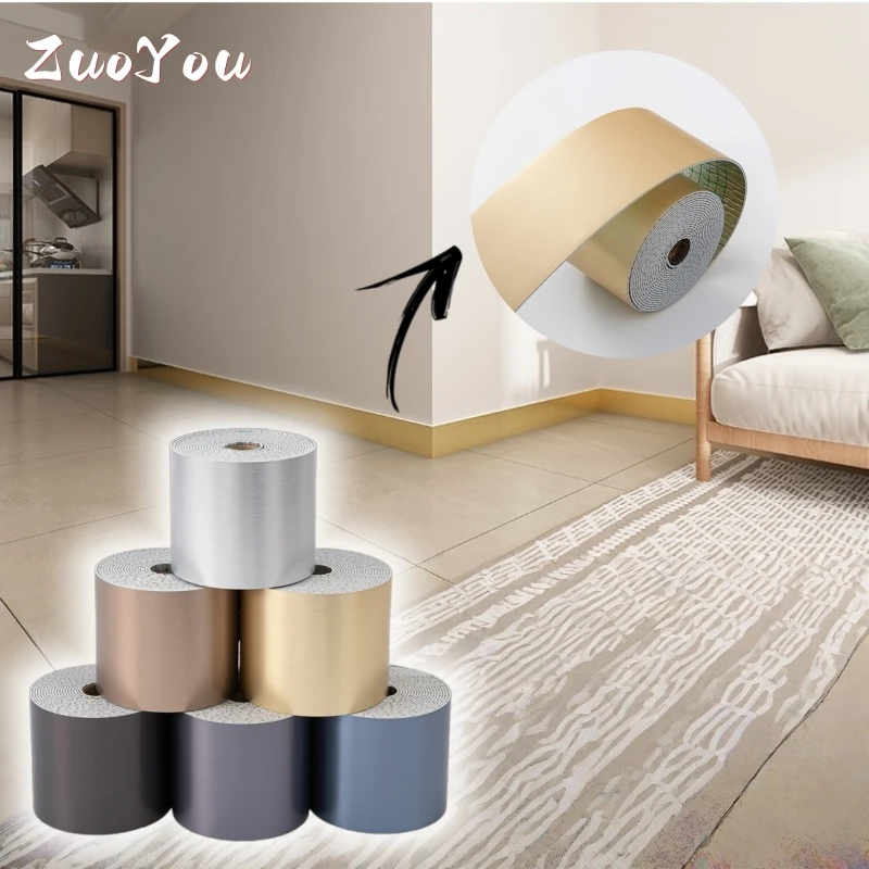 

1Roll 5Mx10cm Self Adhesive Skirting Line Wallpapes Home Decor Flexible Foam Waterproof Wall Stickers Sill Staircase Waistline