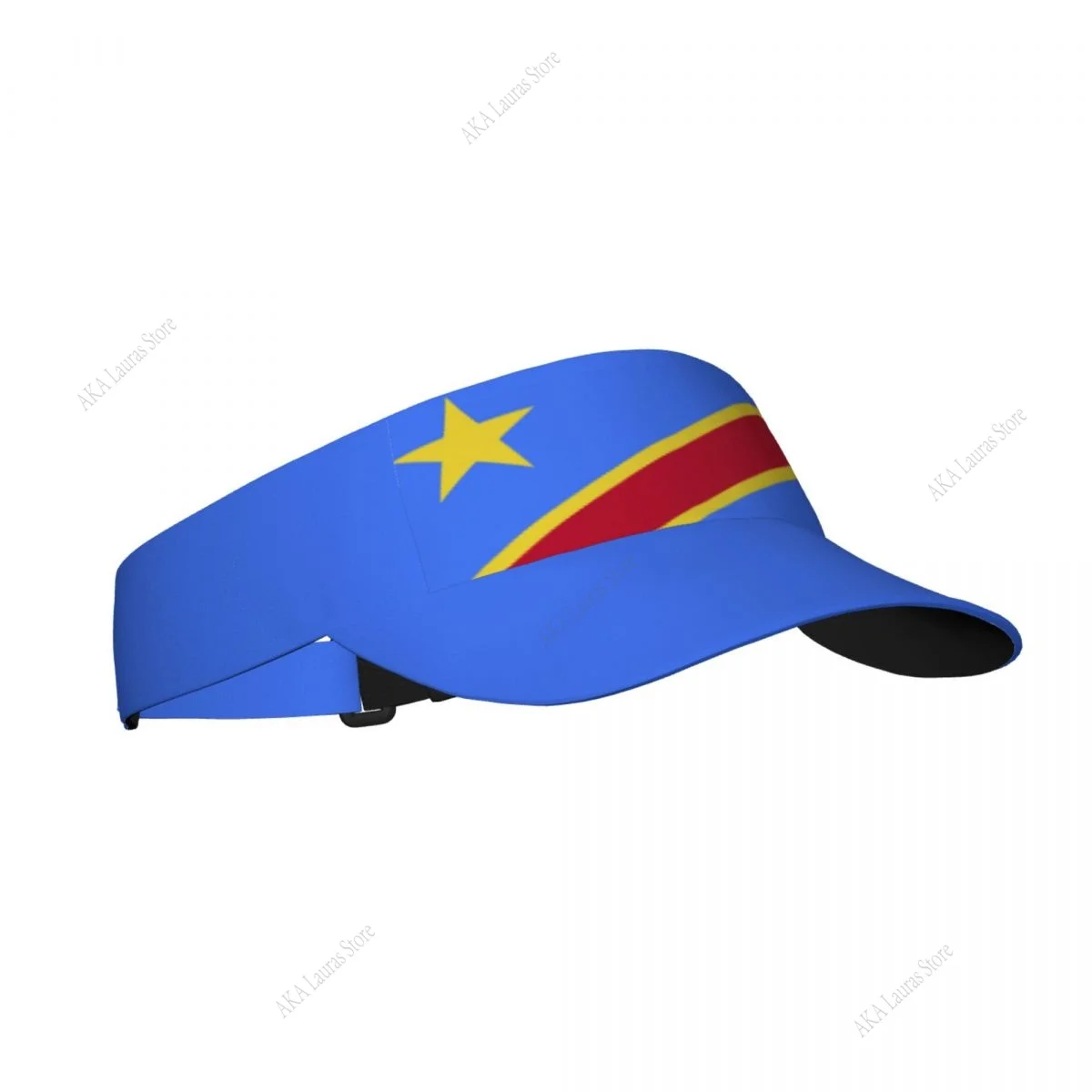 Congo Democratic Republic Flag Empty Top Visor Cap Women Sunscreen Hats Man  Cap Adjustable For Running Tennis Golf Unisex
