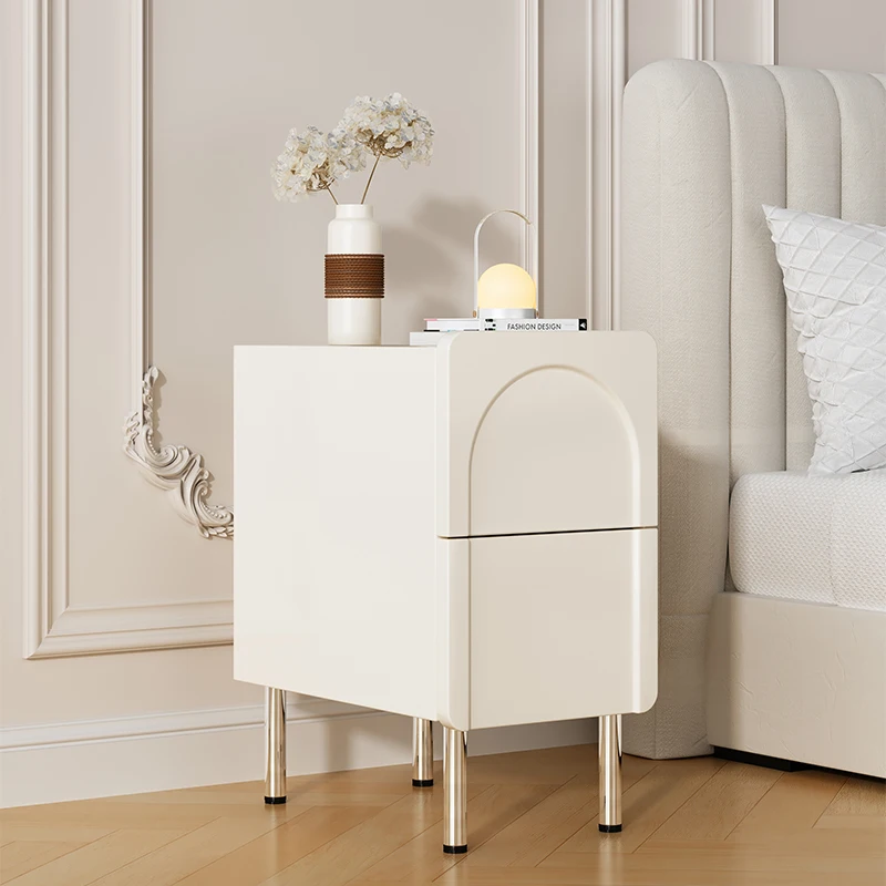 Nordic Mdf Bedside Table Layers Unique Minimalist Korean Nightstands Narrow Floor Armarios De Dormitorio Storage Furniture