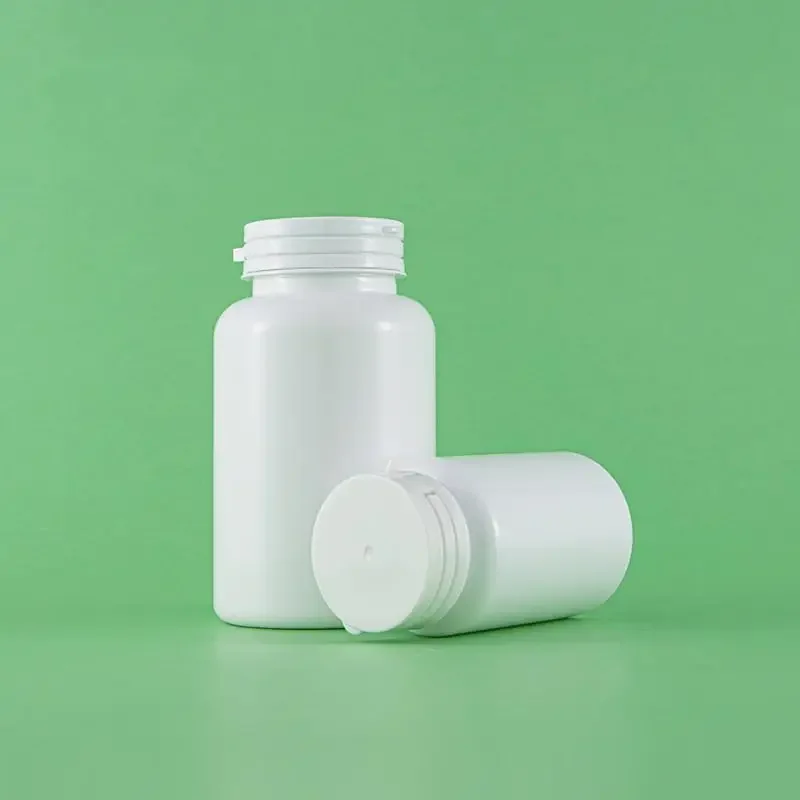 Botella de plástico vacía de 100/250ml, botella de repuesto para tableta de vitamina con anillo de tracción, tapa rasgable, suplemento, contenedor de pastillas, cápsula, 1 Uds.
