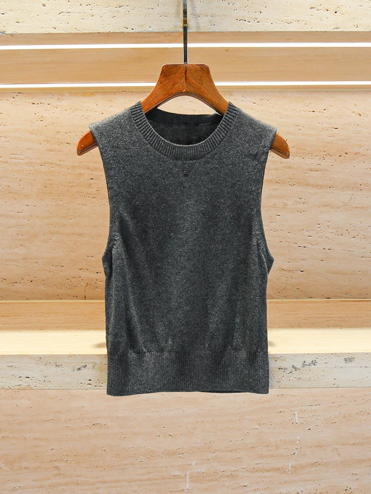 

SIVOS Premium Women's Early Autumn Svel Knitted Vest Top Faionable Commute Sle Slim Fit Cotton Color