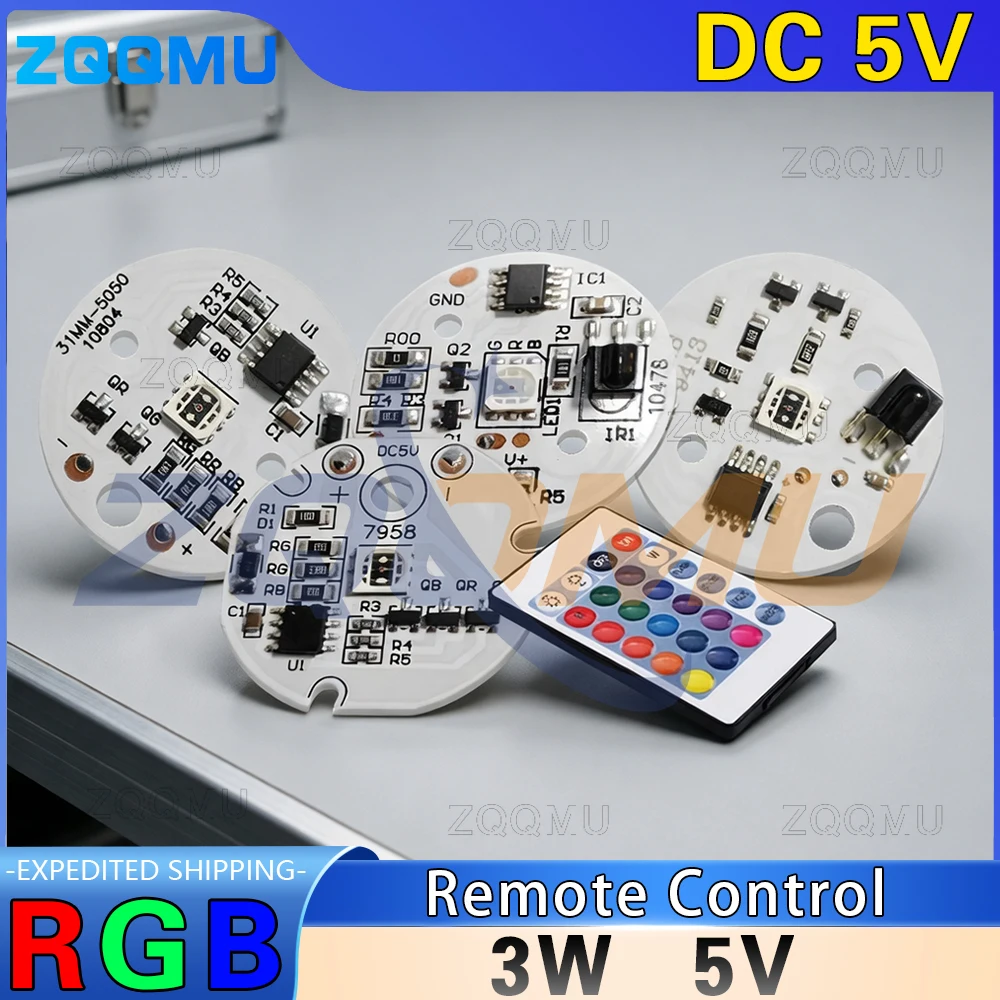 1PCS DC5V Low Voltage LED RGB Light Board 16 Colors Gradient Round Lamp Module With Remote USB DIY Night Ambient Lighting Strip