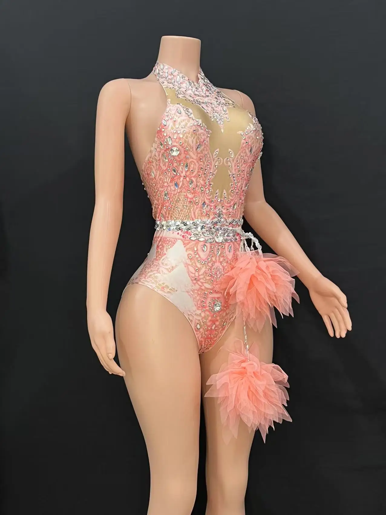 بار ds الكورية النسائية ملهى ليلي الوردي الماس الملتصقة gogo مثير الرقص الساخن التفاعلي Kpop زي مجموعة X003 #3