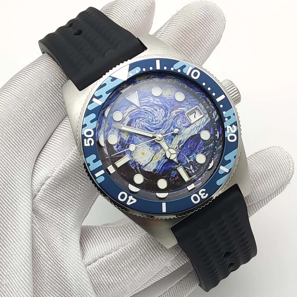 Montre mécanique automatique NH35 pour hommes, étanche, de luxe, verre saphir, cadran lumineux NH35, à la mode, 2025