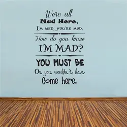 Alice In Wonderland Art Quotes Vinyl Applique Sticker Art Decor Home Decor Removable Vinyl Nursery Kids Room Wall Sticker