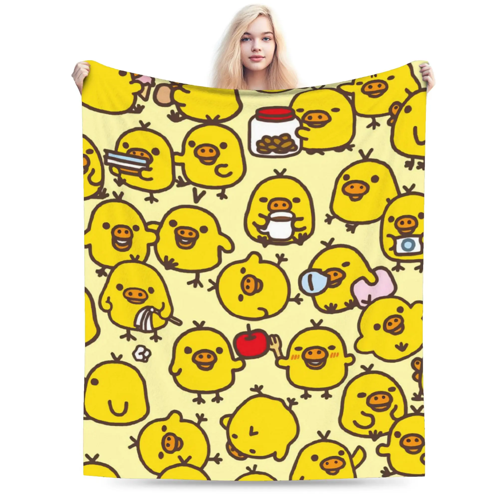 R-Rilakkumas Cartoo Blanket Multiple Sizes Soft Fuzzy Plush  Throw Blankets for Couch Sofa and Bed