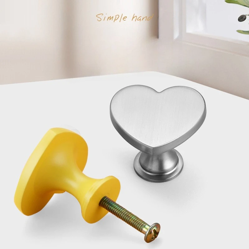 Children's room wardrobe drawer handle colorful heart-shaped creative cabinet handle tatami kitchen cabinet pull handle