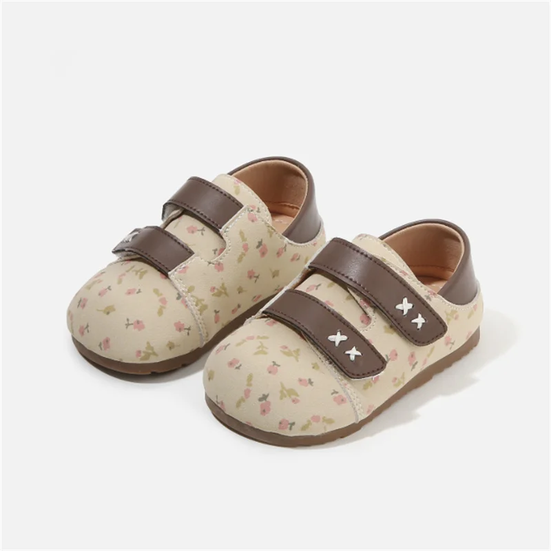 

New Autumn Baby Shoes Leather Flower Toddler Girls Princess Shoes Barefoot Shoes Party Soft Sole Outdoor Fashion Kids Shoes