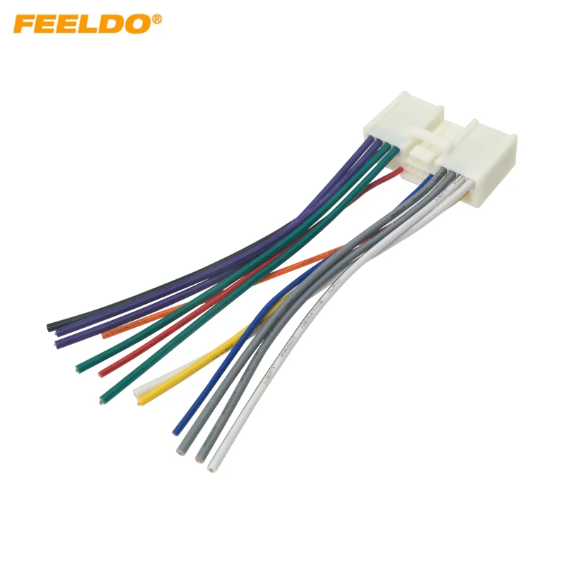 FEELDO-Adaptador de Cable de arnés de alimentación de Audio para Radio CD de coche, para Mazda 2 3 5 6 8 Mazda CX5 CX7 # FD-1238
