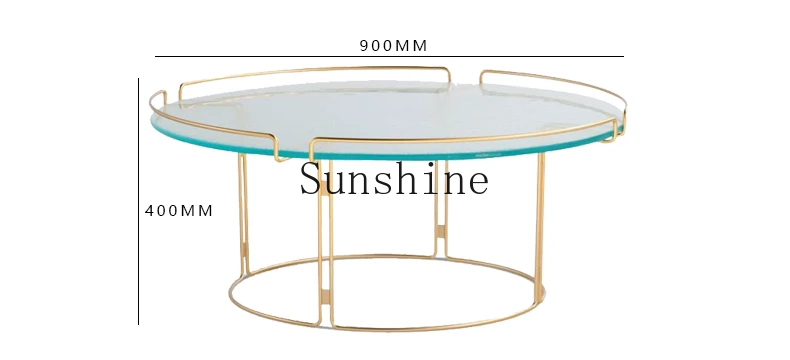 Italian minimalist transparent hot melt glass coffee table outdoor round coffee table