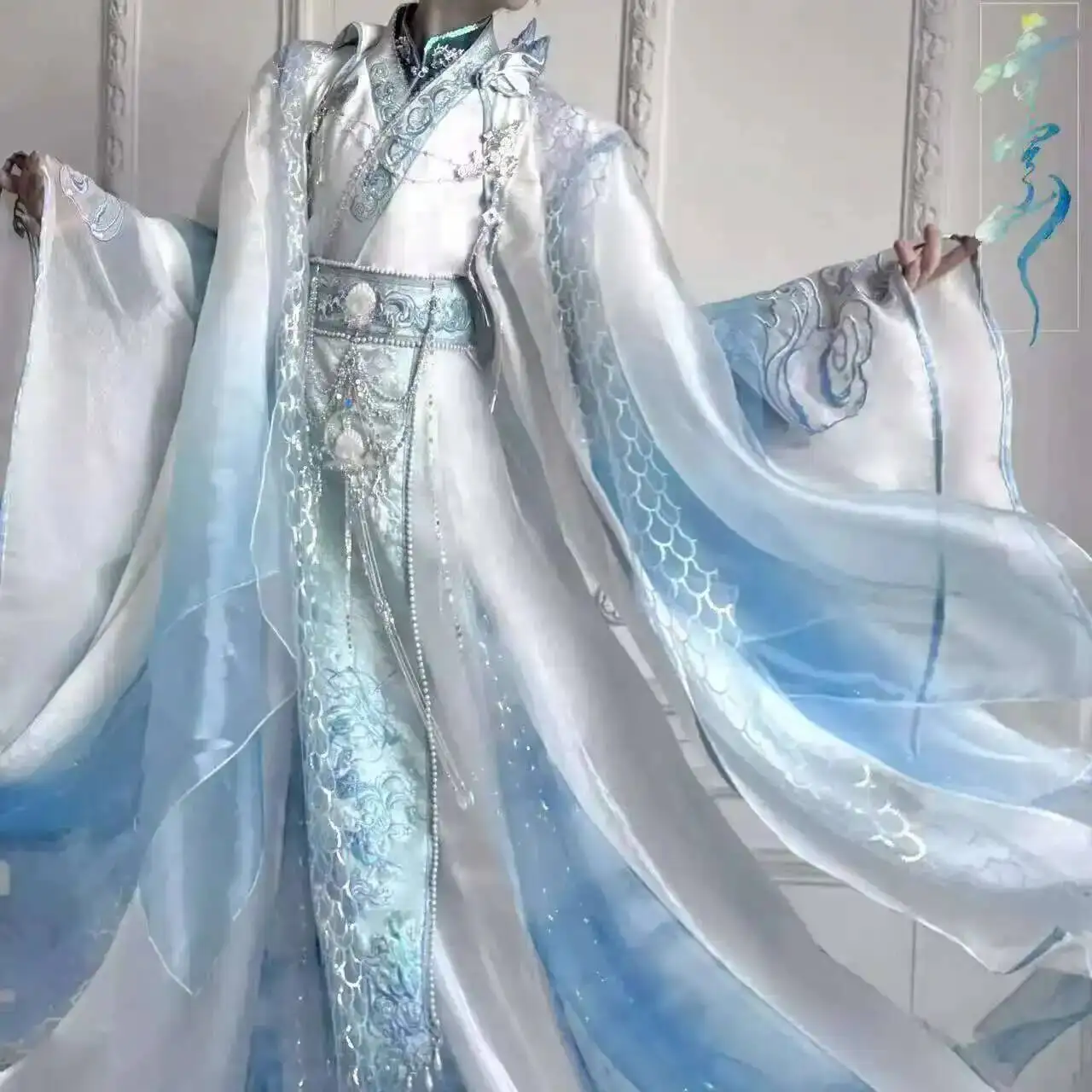 Nezha Aobing Cosplay Costume Hanfu Uniform Horns Sticker Ao Bing Ancient Clothing Ne Zha 2 Halloween Women Men High Qualityv
