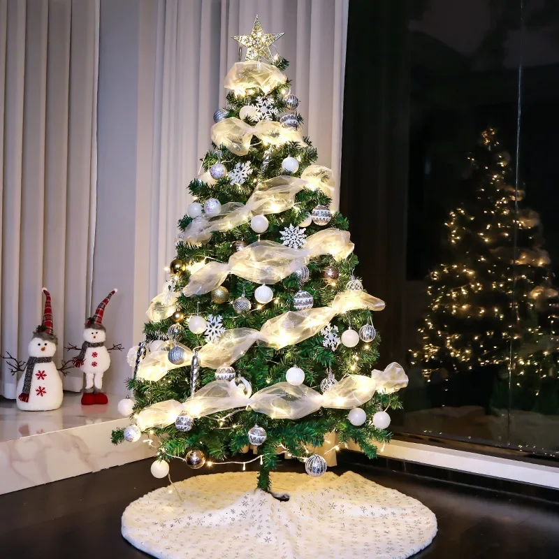 

1.8M Christmas White Flocked Christmas Tree 450 Encrypted Branches Diy Simulation Home Ornaments Set Home Accessories