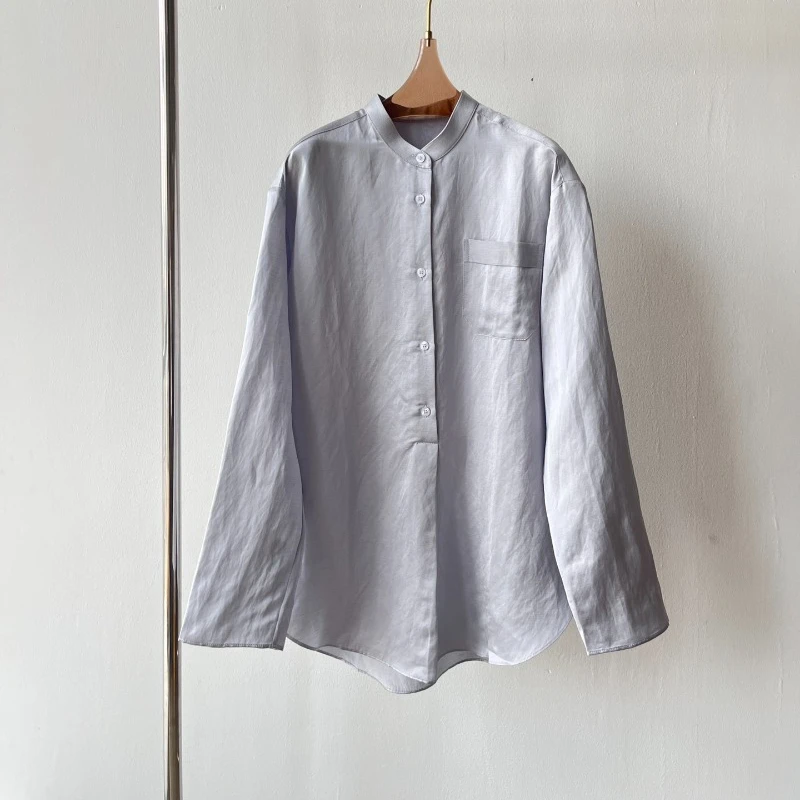 

Summer New Simple New Linen Viscose Cotton Shirt Trousers Suit Women Sets