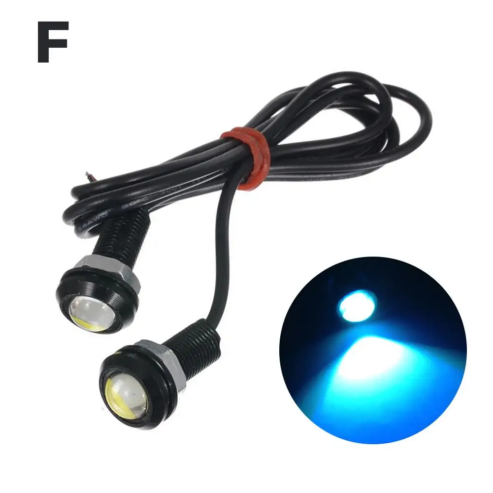 Luz LED de 12V para coche, lámpara de ojo de águila de 18MM, 9W, señal de conducción brillante ligera, luces súper DRL, accesorios de estacionamiento diurno F2V8