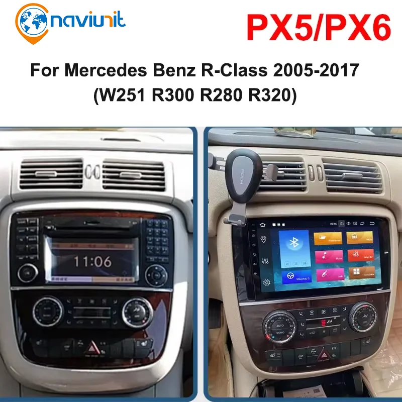 Carplay 2 Din Android Car Radio GPS Multimedia Player For Mercedes Benz R-Class W251 R300 R280 R320 2005-2017 Auto stereo audio