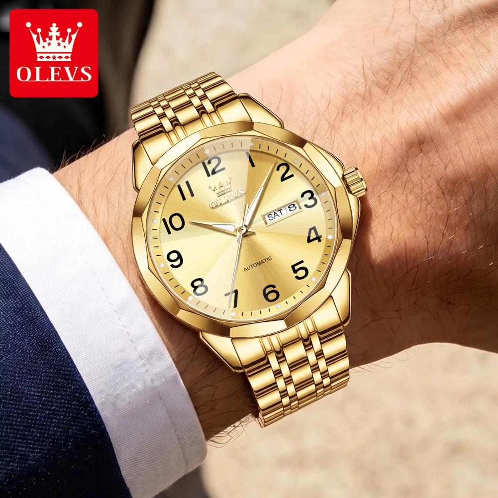 OLEVS 6789 Elegance Men Women Watches Mechanical Movement Timekeeping Luminous Function 30m Waterproof Date Window Watches
