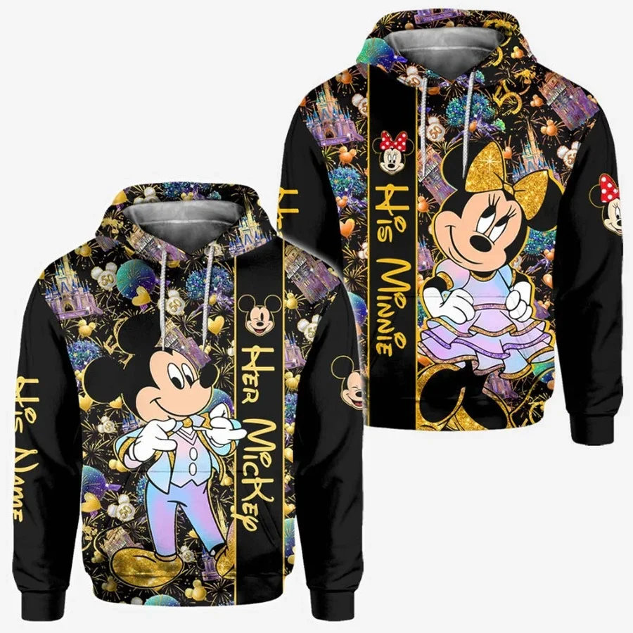 Disney Mickey and Minnie Magic Couple Disney 50th Anniversary Hoodie Personalized Cartoon Hoodie Unisex Gift Hoodie Zip Hoodie