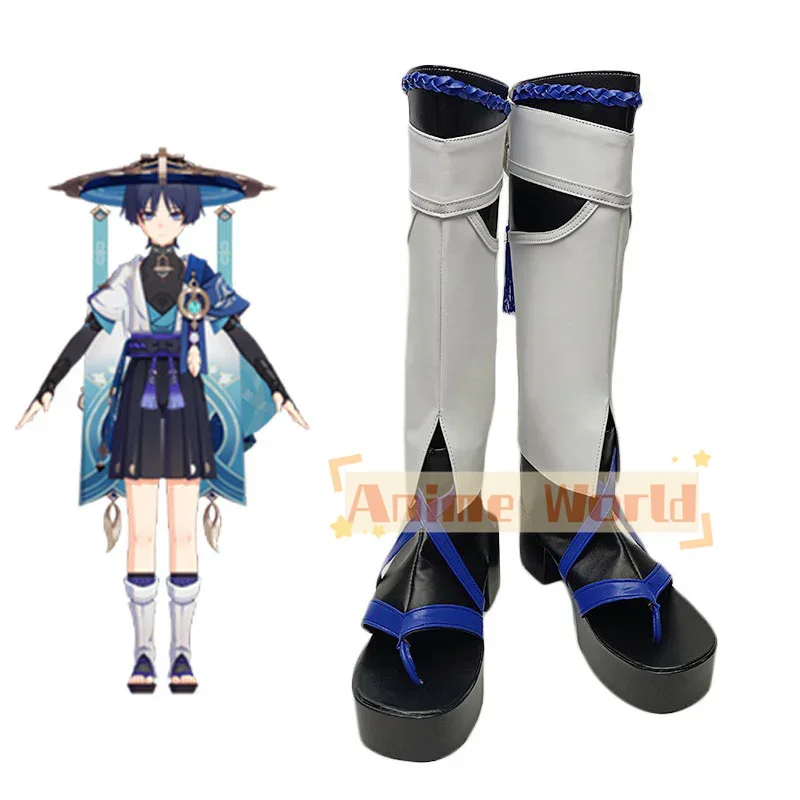 

Genshin Impact The Wanderer Scaramouche Обувь Сапоги для косплея Хэллоуин Карнавальные сапоги на заказ