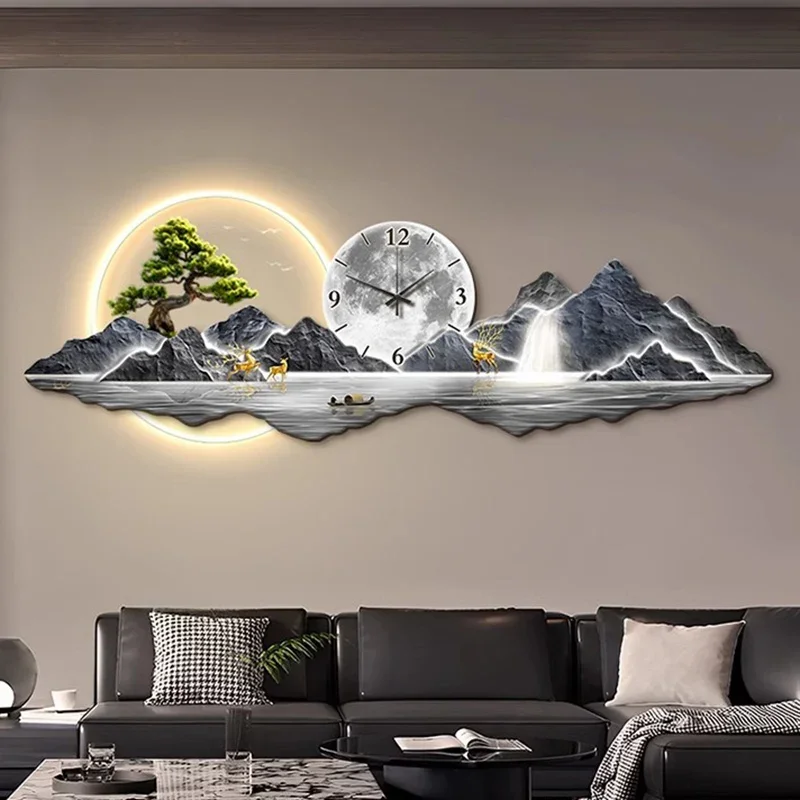 Led Big Size Wall Clock Living Room Luxury Interior Modern Aesthetic Wall Watch Nordic Fashion Restaurant Reloj Pared Home Decor