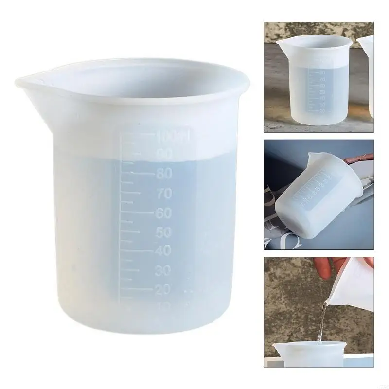 Tasse en résine antiadhésive U75C avec échelle précise, tasse à mesurer en Silicone pour bricolage