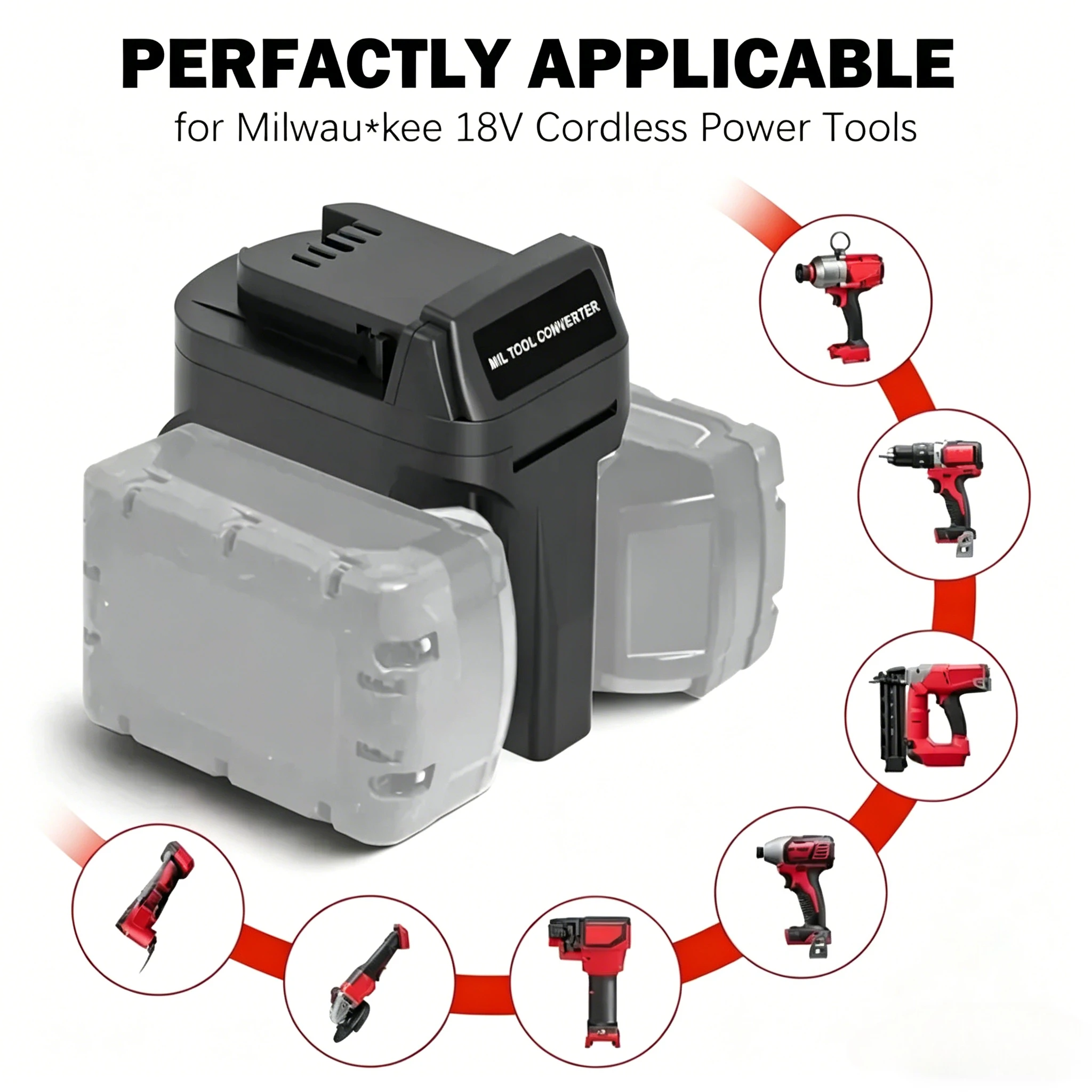 

2 in 1 for Milwaukee tool Battery Adapter Converter for Milwaukee 18V Li-ion Battery to for Milwaukee 18V Cordless Power Tool