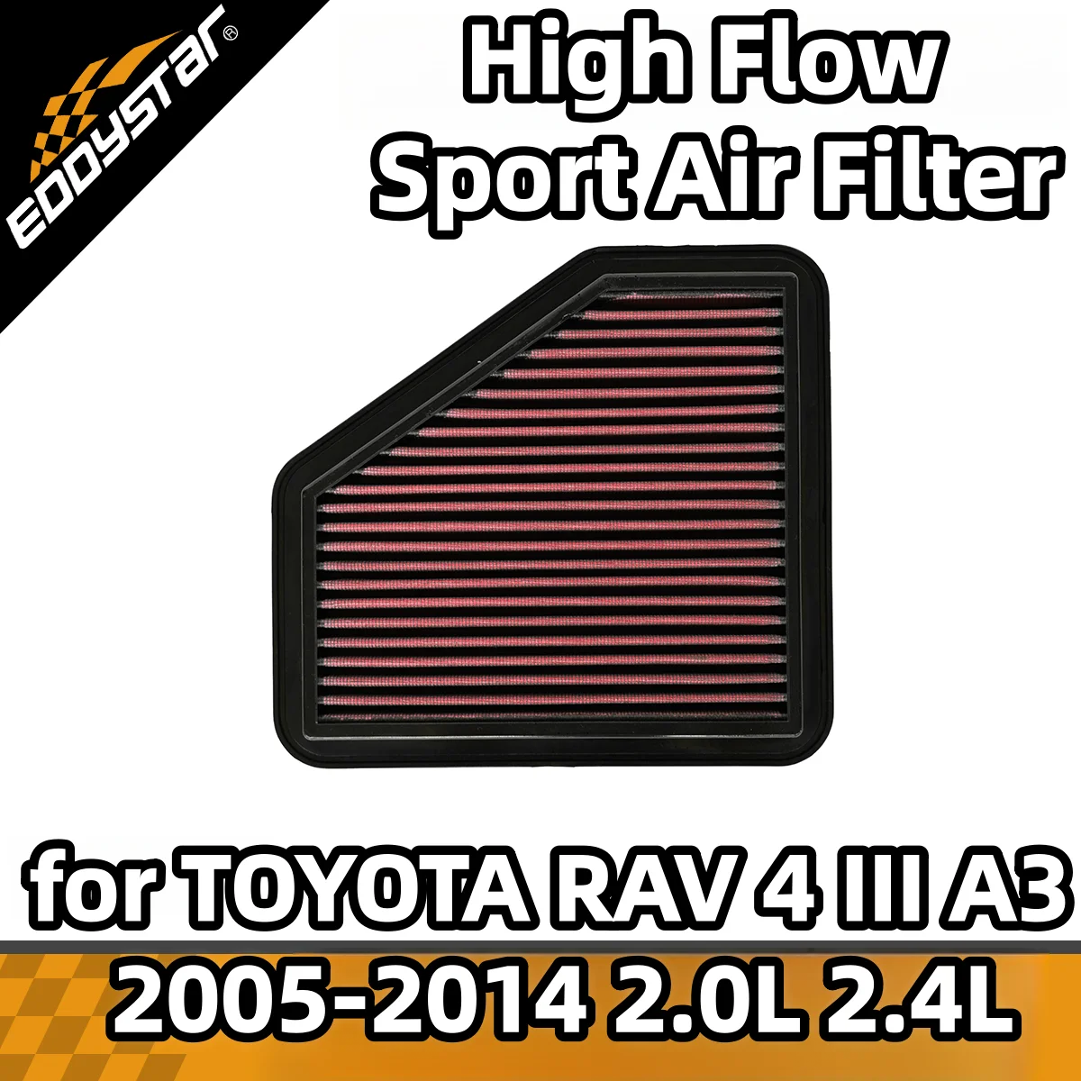 

High Flow Sport Air Filter for TOYOTA RAV 4 III A3 2005-2014 2.0L ZSA30/ZSA35 2.4L ACA30/ACA36 Washable Racing Intake Filters