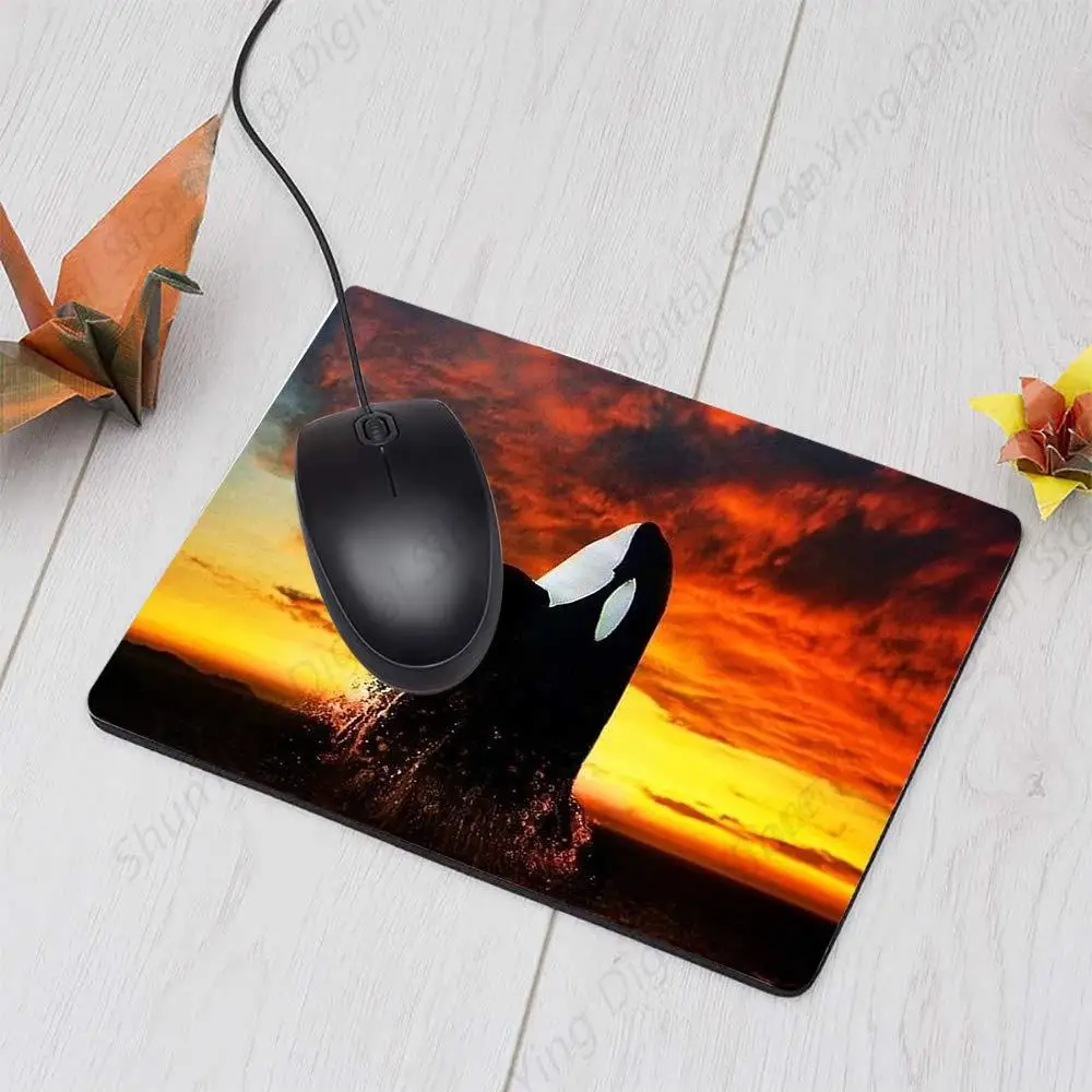 Gaming Mouse Pad Ocean Killer Whale Diving Sky Mouse Pad Computer Desk Laptop Computer Office Mouse Pad Anti Slip Rubber