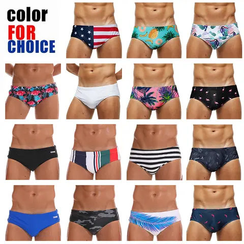 Datifer 2025 여름 남성 수영 반바지 이동식 패드 프린트 팬티 낮은 섹시한 비키니 서핑 비치 Maillot De Bain Homme Shorts