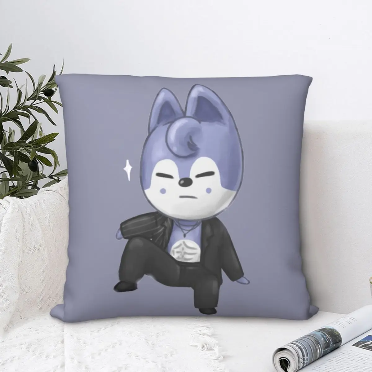 Abs - Wolfchan Square Pillowcase Two Side Printing Cushion Cover Creative Home Decorative for Sofa Simple 45*45cm