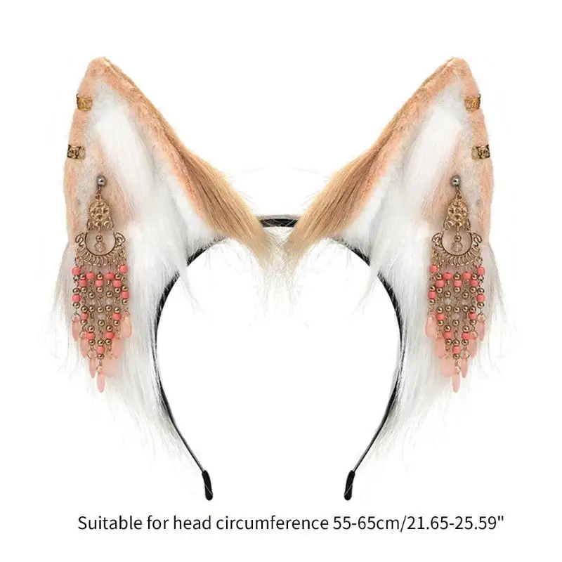 39BD Schönes Stirnband Cartoon Wolf Ohrform Haarband Niedliches Haarband für Frauen Mädchen – Detail 6