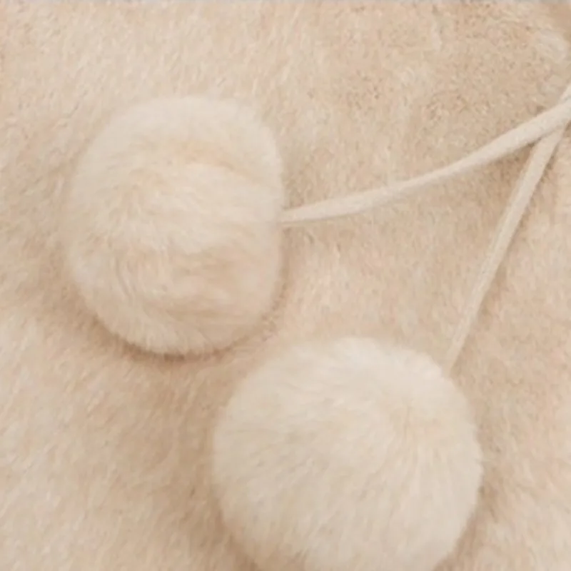 Lapel Brown Furry Jackets Fluffy Loose Single Breasted Faux Fur Jackets Solid Fluffball Decoration Vintage Plush Coats Faux Mink