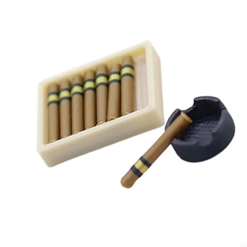 Miniature Ashtray Set for Doll House Decoration Scene Display Props for Adult Kids Collectible Toy Setting A2UB