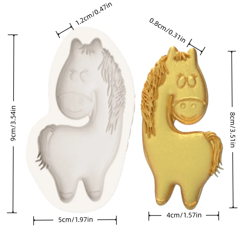 Cute Eyelash Details Are Accurately Captured in the Pony Mold. Adorable and Fun-Shaped Pony Mold. Silicone Mold for Baking, Handmade Chocolate, Fondant, and Candy Making