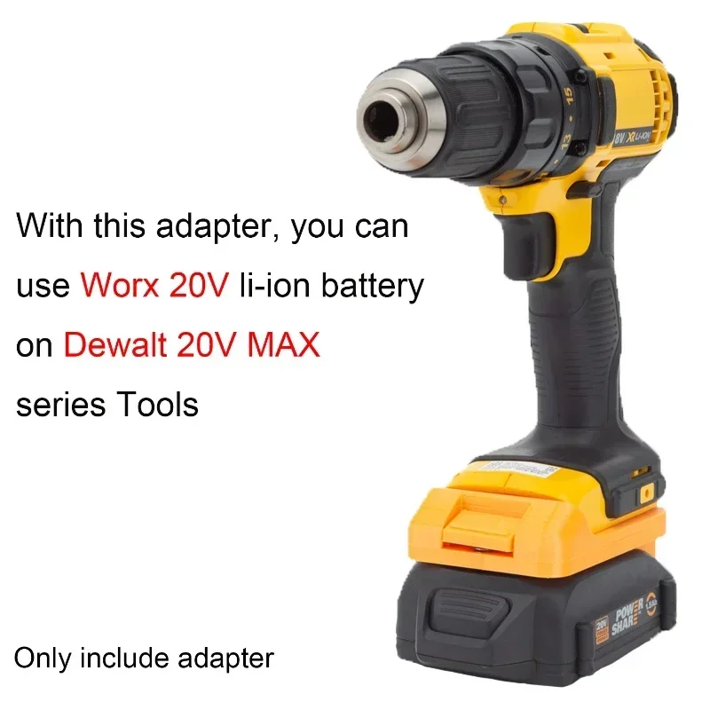 Imagem -03 - Ferramenta Conversor de Bateria para Worx 20v para Dewalt 18 20v Li-ion Battery Tool Converter Compatível com Dewalt 18 20v Tool Series